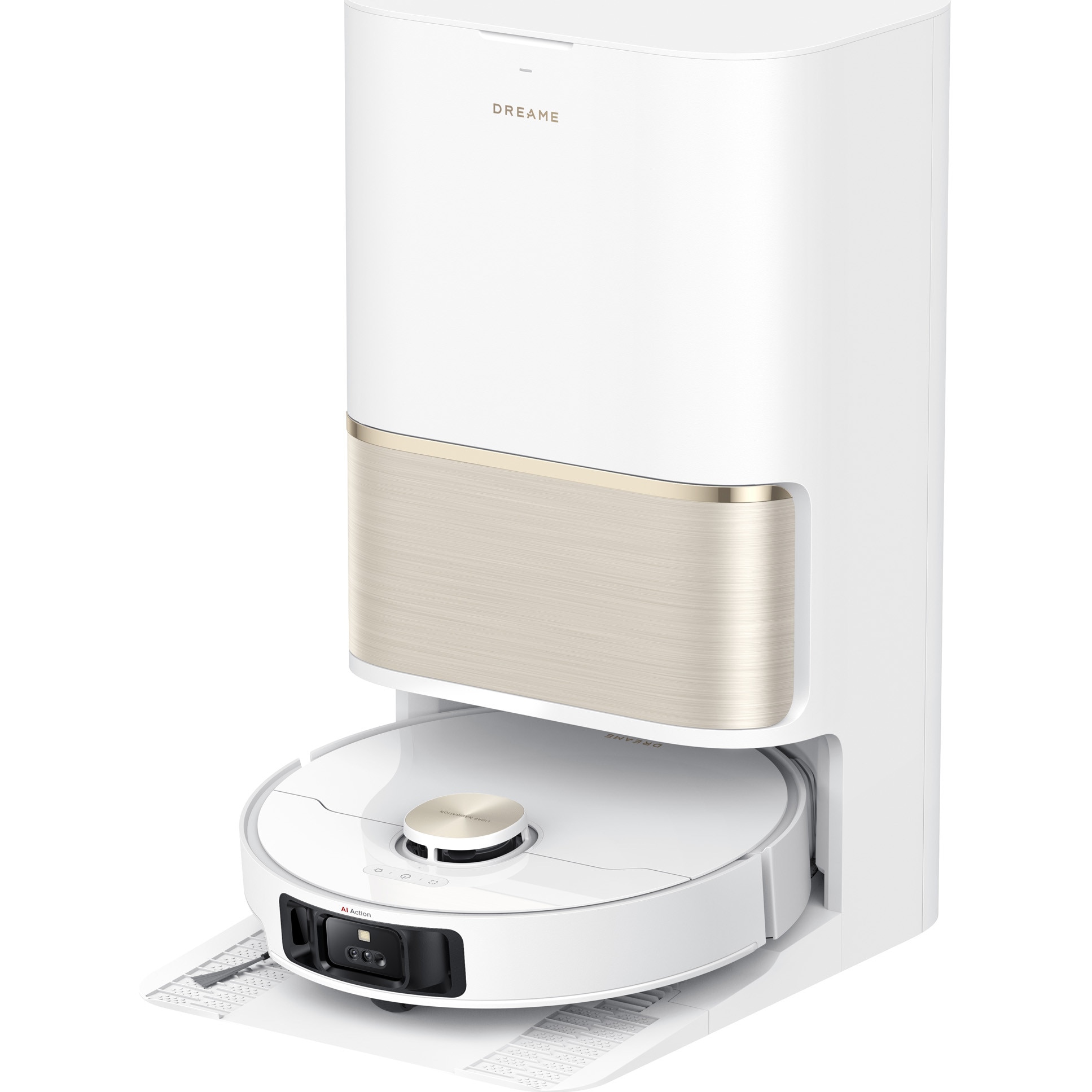 Robot de aspirare cu mop Dreame L50 Ultra RLL94CE, putere de aspirare 19500Pa, autocuratare mop cu apa de pana la 75˚C, trecerea pragurilor de pana la 6cm, perie dubla anti-incurcare, baterie 6400mAh, alb
