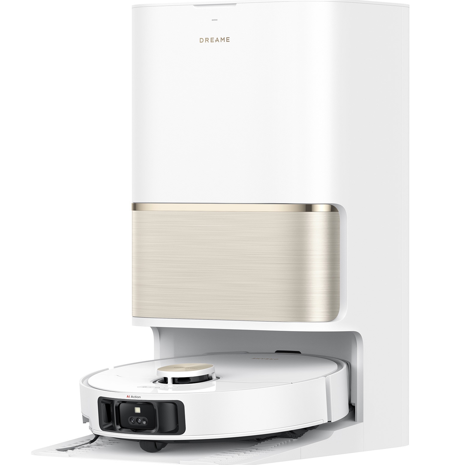 Robot de aspirare cu mop Dreame L50 Ultra RLL94CE, putere de aspirare 19500Pa, autocuratare mop cu apa de pana la 75˚C, trecerea pragurilor de pana la 6cm, perie dubla anti-incurcare, baterie 6400mAh, alb