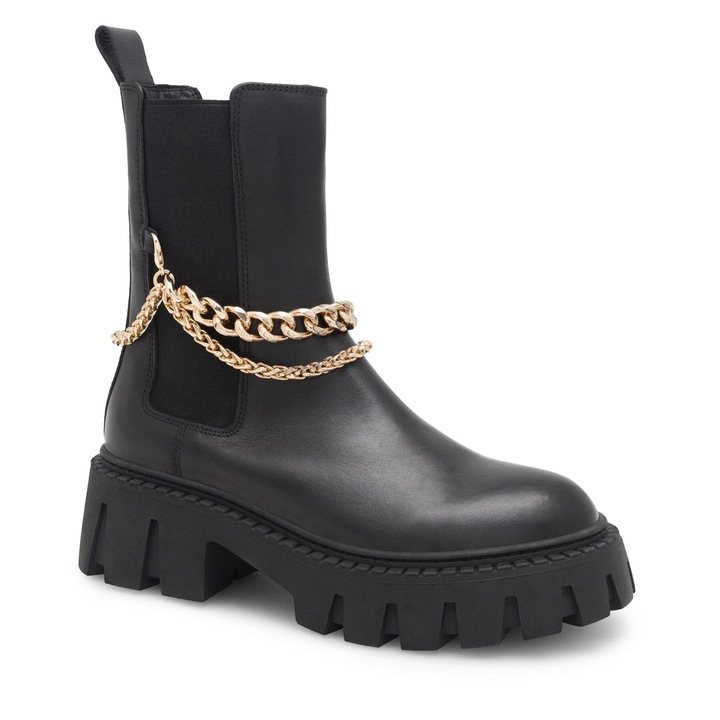 Botine femei Eva Minge, piele naturala, Negru