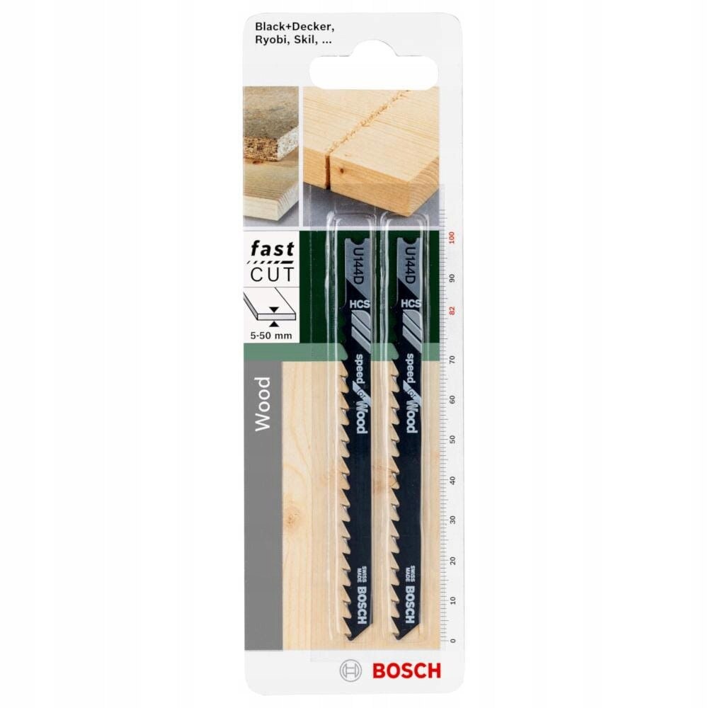 Set 2 lame universale Bosch U 144 D pentru fierăstrău, HCS, 100mm, lemn ...