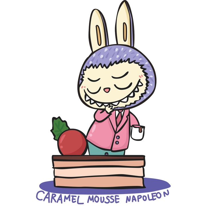 Sticker Adeziv Cu Labubu – Ploaia de Fluturi – Prietenie, Emotie si Aventura, cu Margini Albe, PVC Vinyl 90CM