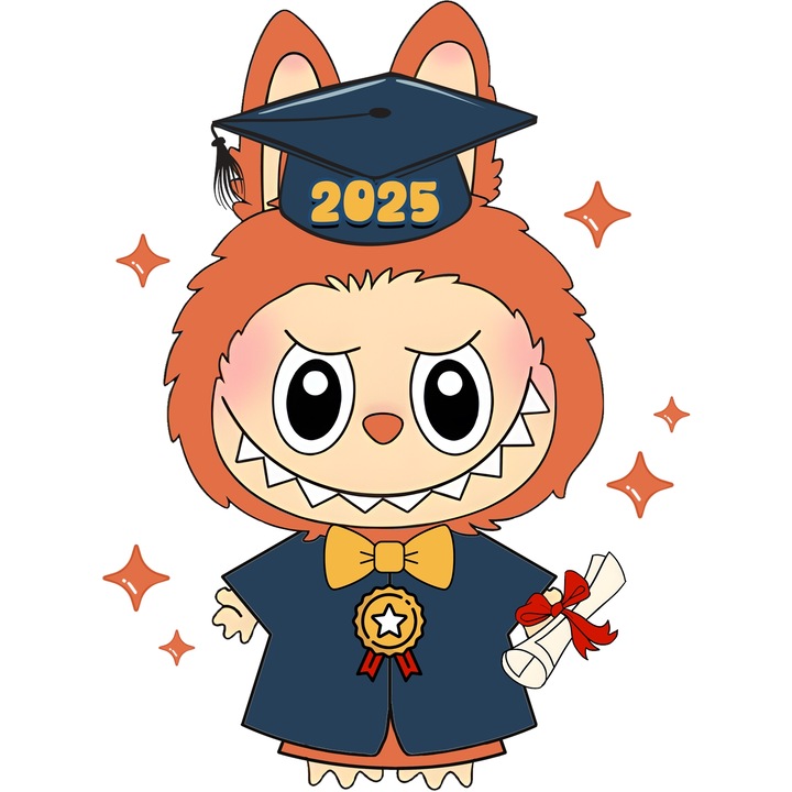 Sticker Adeziv Cu Labubu – Inima Rozului – Emotie, Prietenie si Aventura, cu Margini Albe, PVC Vinyl 28CM