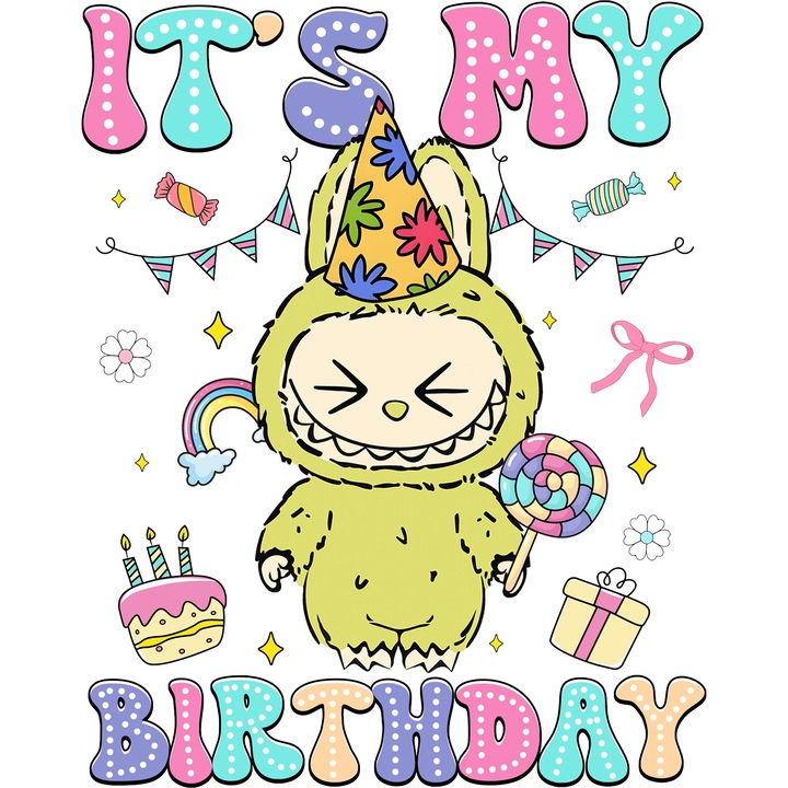 Sticker Adeziv Cu Labubu – Stelele Aventurii – Prietenie, Aventura si Emotie, cu Margini Albe, PVC Vinyl 90CM