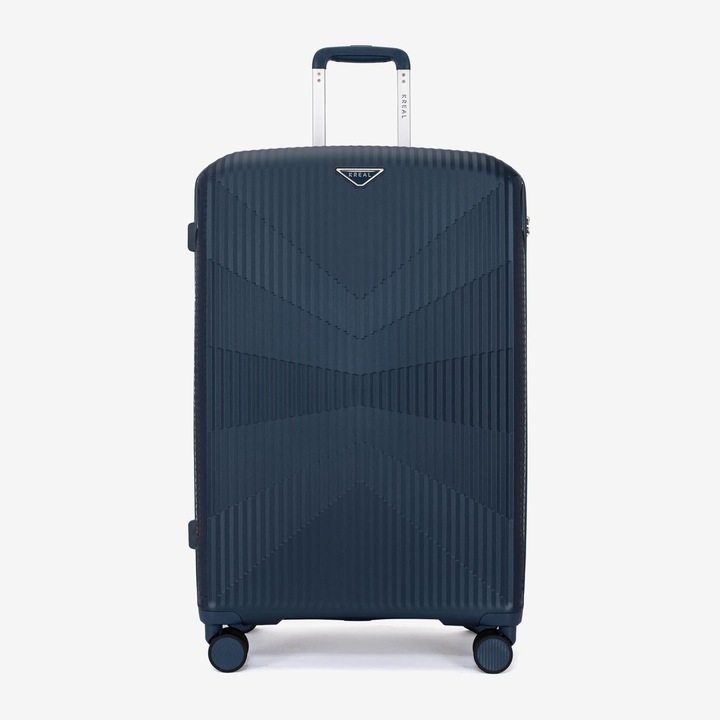 Troler KREAL Tasos, Mărime mare, Cifru, Polipropilenă, Albastru închis, 74x49x31 cm