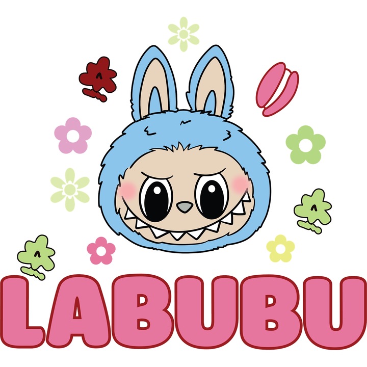 Sticker Adeziv Cu Labubu – Calatoria Prieteniei – Aventura, Emotie si Curaj, cu Margini Albe, PVC Vinyl 10CM