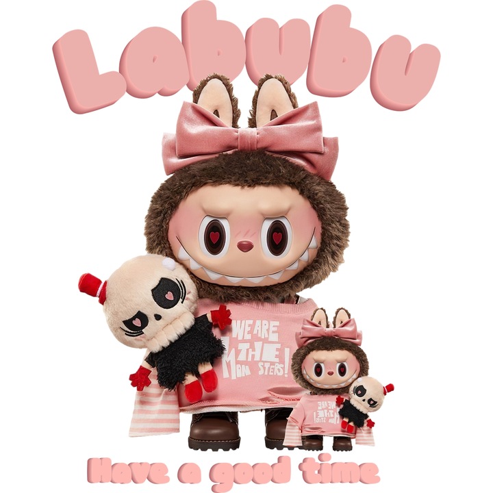 Sticker Adeziv Cu Labubu – Cufarul Muzical – Prietenie, Emotie si Zambete, cu Margini Albe, PVC Vinyl 90CM