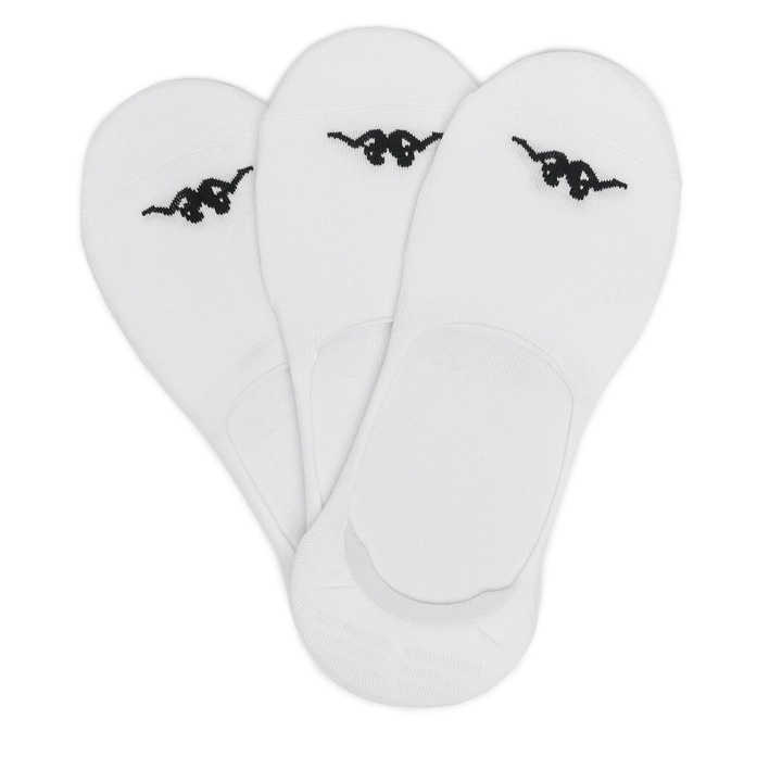 Unisex sportzokni, Kappa, fehér, 3 pár/szett, 43-46 EU