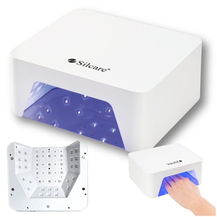 Lampa UV/LED Silcare, 48W, 36 diode LED, functie de caldura redusa, alb