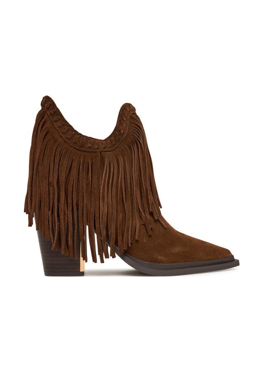Botine dama, Alma En Pena, cowboy, din piele naturala, maro