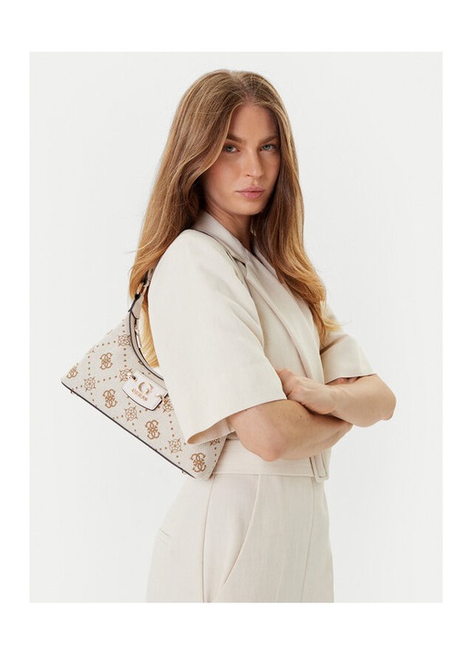 Női táska Guess Neda OFF WHITE LOGO, textil anyag, univerzális méretek