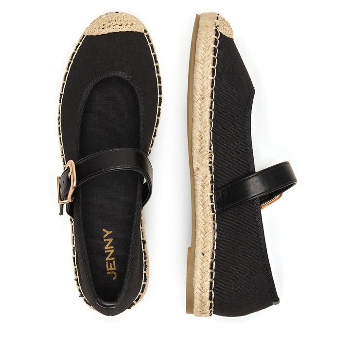 Női espadrille, JENNY, fekete, szövet, 37 EU