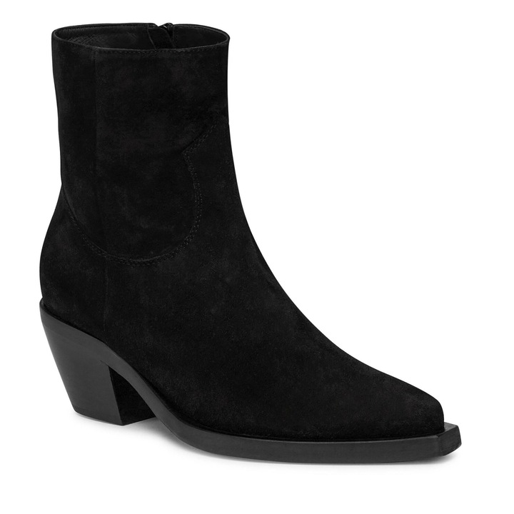 Botine cu toc dama Pinko, piele naturala, negru, 35 EU