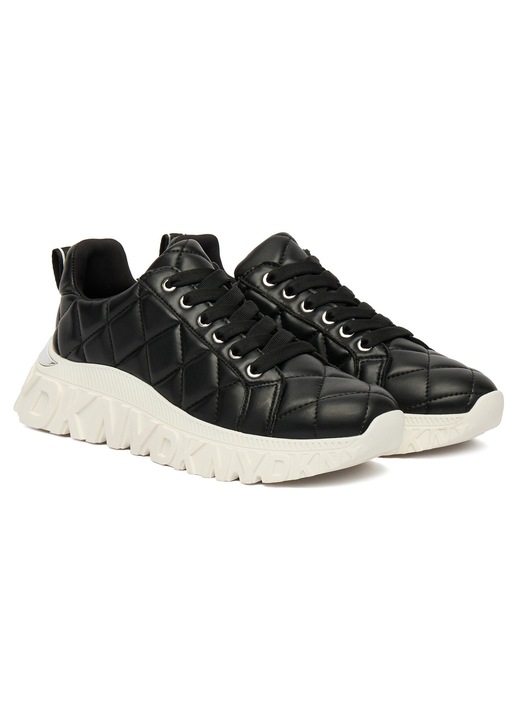 DKNY K4590226 női tornacipő, természetes bőr, fekete, 38 EU