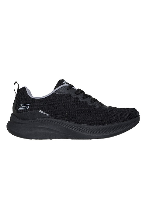 Skechers, Pantofi sport Bobs Moda din plasa tricotata, Negru stins