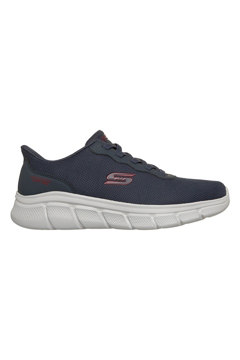 Skechers, Pantofi sport slip-ins din plasa BOBS B Flex Glacial Edge, Rosu inchis/Alb optic/Bleumarin