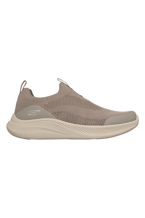 Skechers, Pantofi sport slip-on din material textil Bobs Moda Flex, Maro taupe