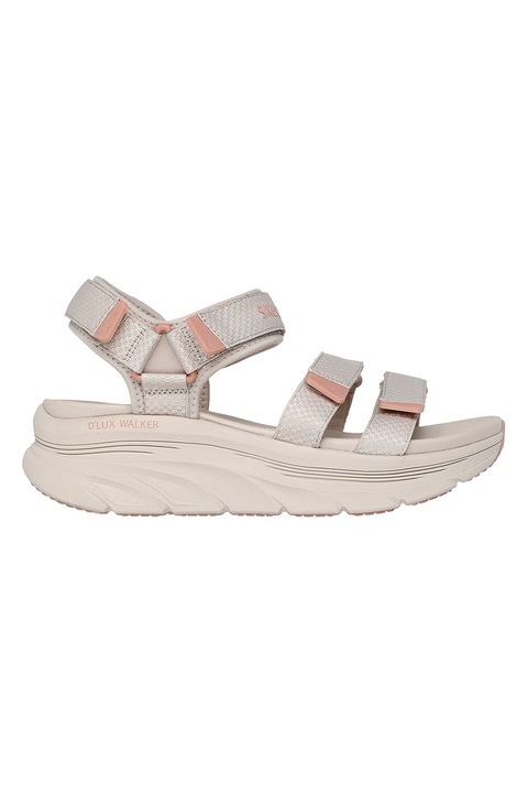 Skechers, Сандали D'Lux Walker Sea-Escape с велкро, Бежов/Прашно розово