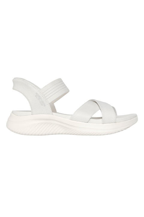 Skechers, Sandale slip-ins cu barete incrucisate Ultra Flex 3.0, Alb murdar