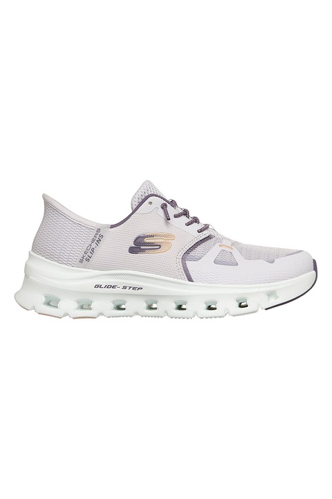 Skechers, Pantofi sport slip-ins Glide Step Pro cu detaliu logo, Albastru lavanda