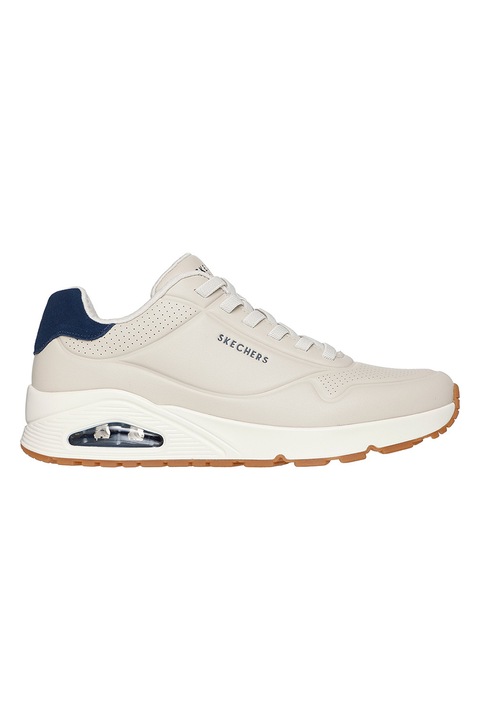 Skechers, Uno- Trailored Air sneaker nyersbőr betétekkel, Krémszín