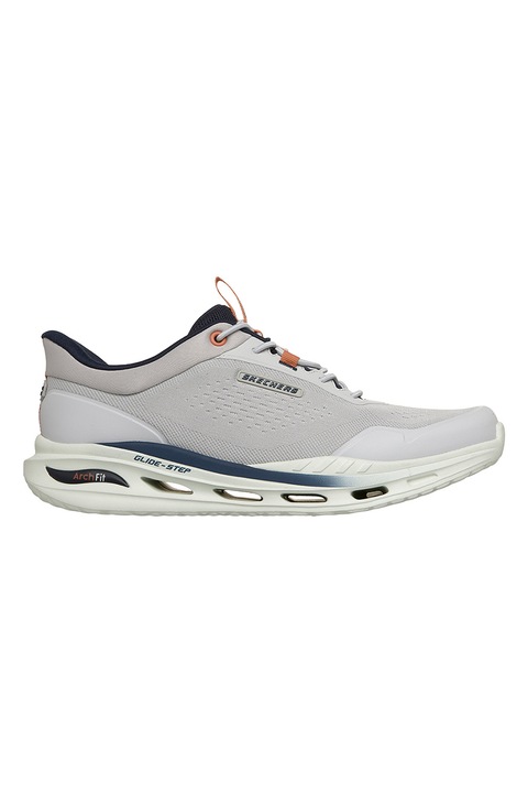 Skechers, Pantofi sport cu sireturi Arch fit, Gri deschis