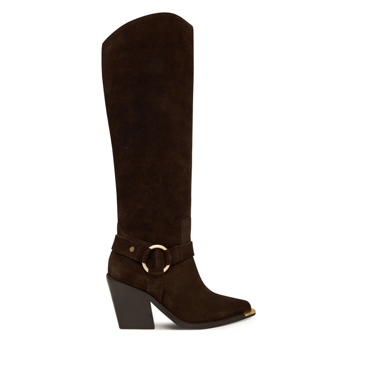 Női csizma Bronx 3784, valódi bőr, barna