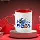Cana Cu Nemo, Cu Textul "Hugo Boss" - Design 9, Ceramica, 330ML, Cu Maner Inima Rosie si Interior Rosu