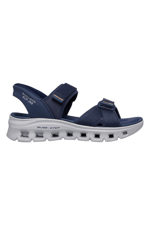 Skechers, Sandale slip-ins cu talpa wedge Glide Step Pro, Bleumarin