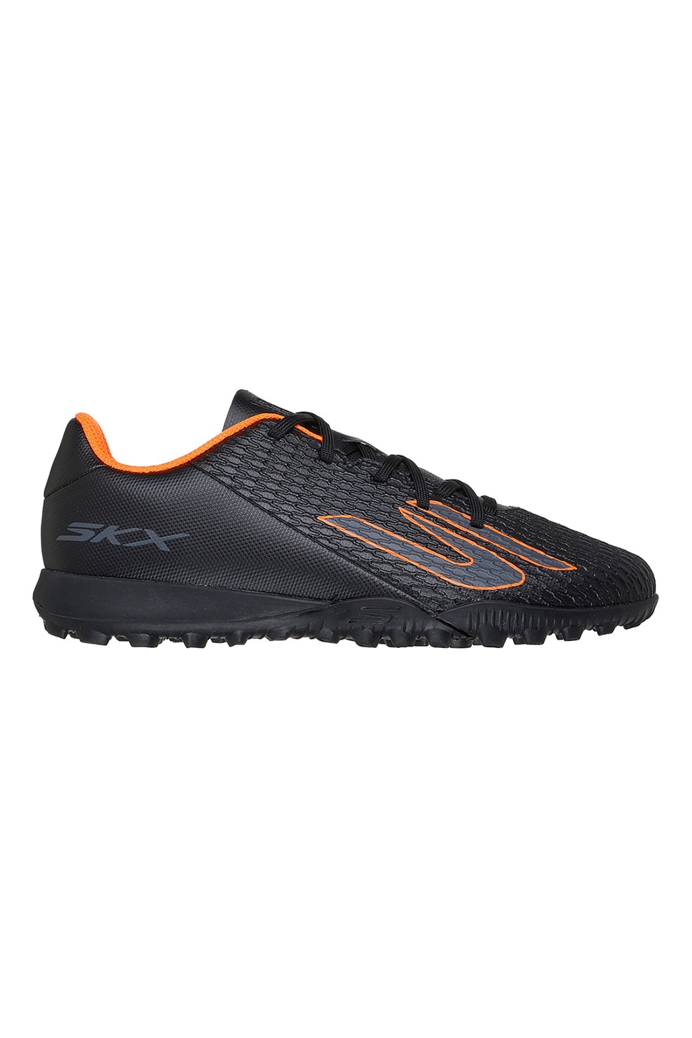 Skechers, Pantofi SKX 2 Jr cu logo pentru fotbal, Negru, 29 EU