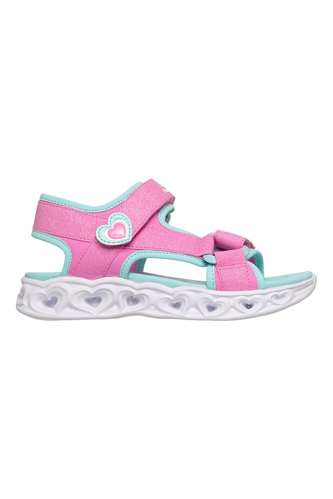Skechers -                         Sneakers, Текстилни сандали Heart Lights, Тюркоаз/Светлорозов