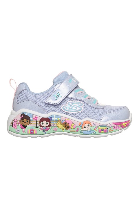 Skechers, Play Scene tépőzáras sneaker, Azúrkék/Jégkék