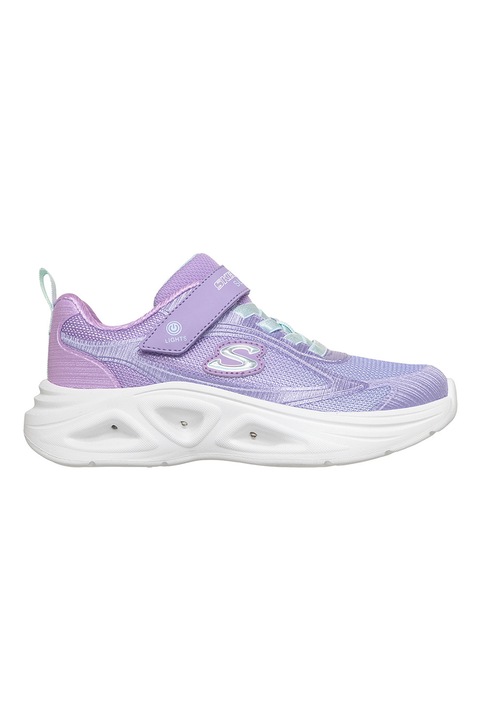 Skechers, Pantofi sport Sola Glow 2.0 de plasa cu LED, Lila/Ametist