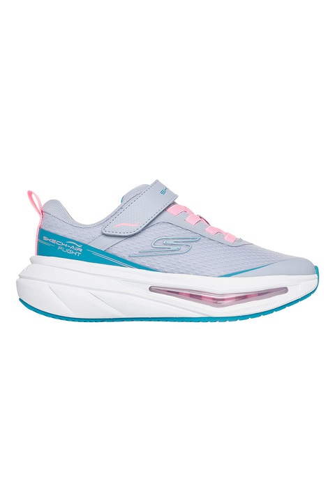 Skechers, Pantofi sport Skech-Air 5.0 cu talpa wedge, Albastru azur/Albastru petrol