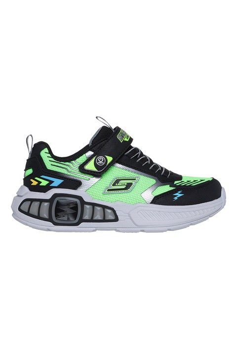 Skechers, Маратонки Light Storm 3.0 със светлинки, Черен/Лайм зелено