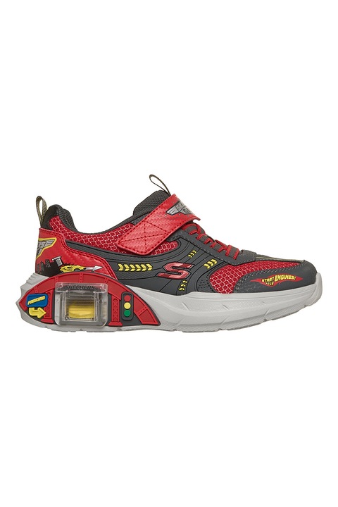 Skechers, Спортни обувки Garage с Two Toy Cars, Червен/Жълт/Tъмносив