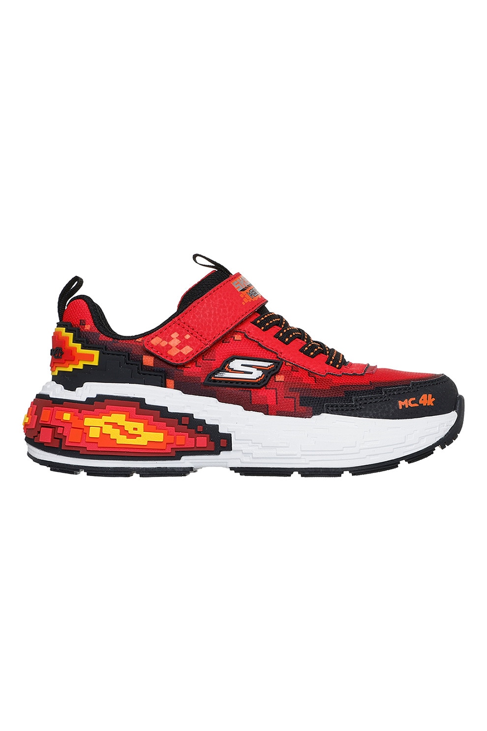 Skechers, Pantofi sport Garage cu masinute, Rosu, Galben, Gri