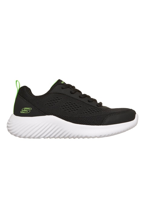 Skechers, Pantofi sport Bouder-Quantarun din material textil cu velcro, Negru