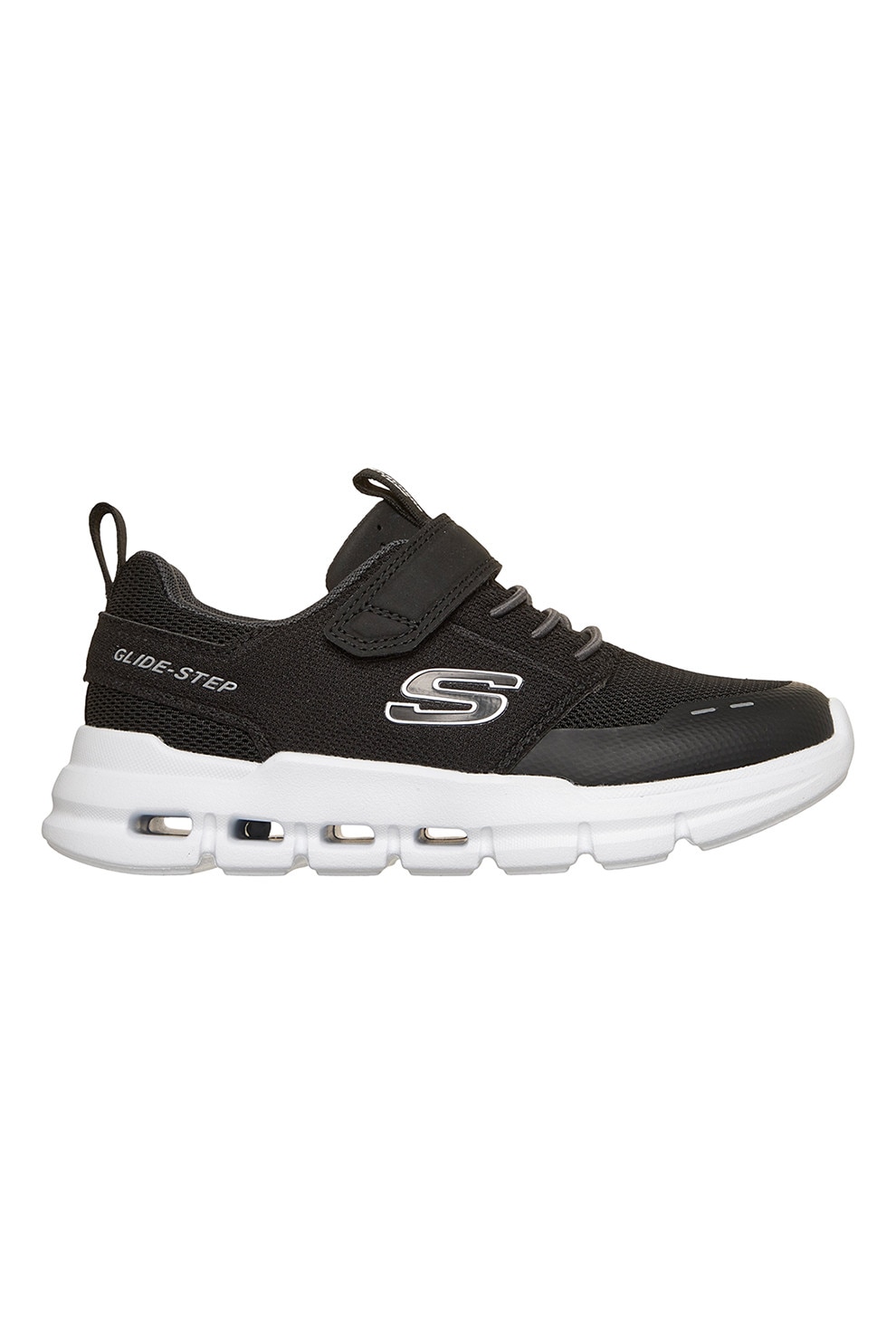 Skechers, Pantofi sport Glide-Step cu velcro, Negru, 27 EU