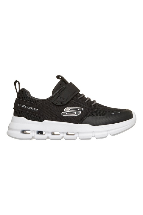 Skechers, Pantofi sport Glide-Step cu velcro, Negru