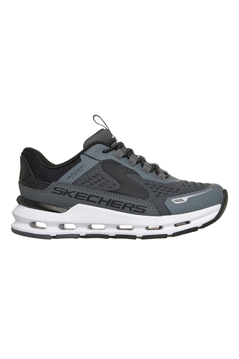 Skechers, Pantofi sport Glide-Step Plus slip-ins cu sireturi, Negru/Gri inchis
