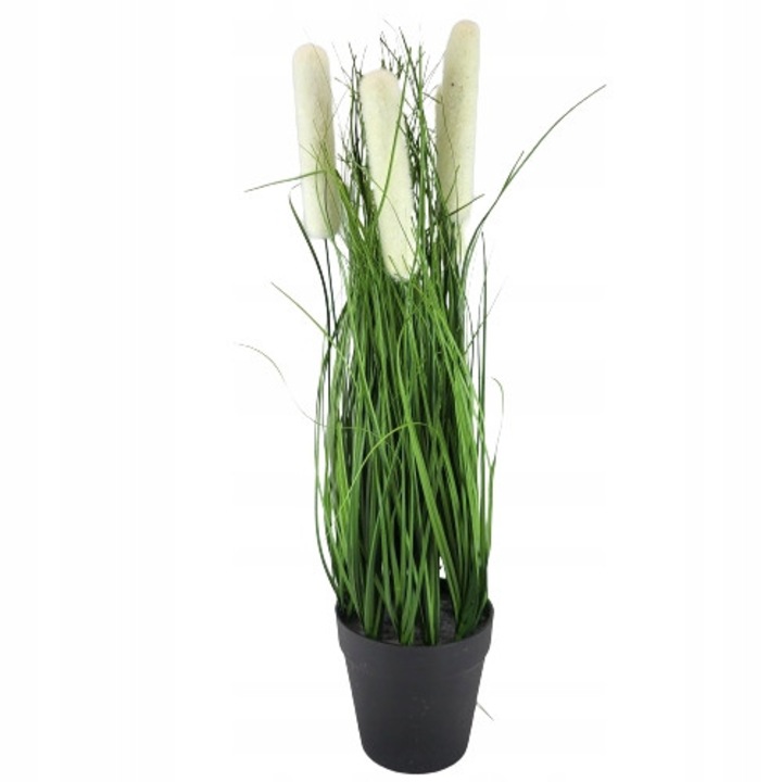 Iarba artificiala decorativa Deko, 46 cm, verde-crem, ghiveci inclus 9, 2x9cm