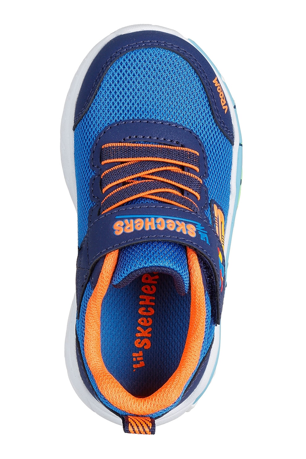 Skechers, Pantofi sport Play Scene cu model si velcro, Portocaliu
