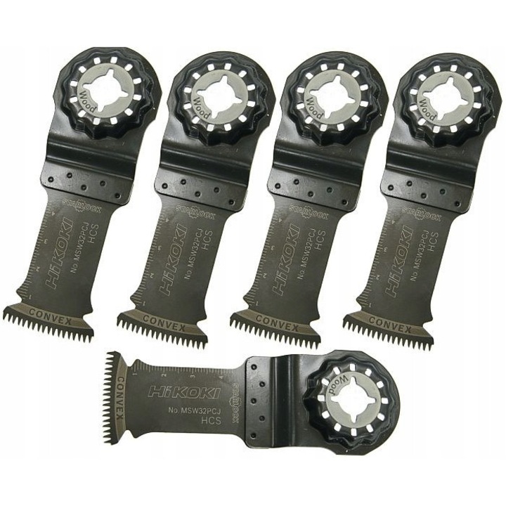 Set 5 bricheți HiKOKI MSW32PCJ pentru tăiere lemn, 32mm lățime, 50mm adâncime, prindere Starlock