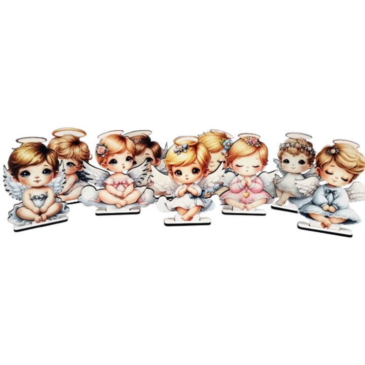 Set 10 Figurine Ingerasi, Decor masa Botez, Inaltime 30 cm