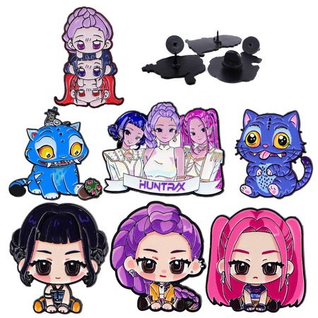 Set 7 insigne emailate k-pop demon hunters