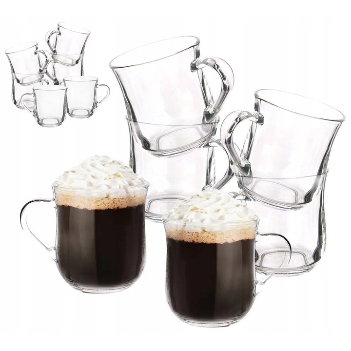 Dublin pohárkészlet, 12 darab, 330 ml - Elegancia és minőség kávéhoz és teához