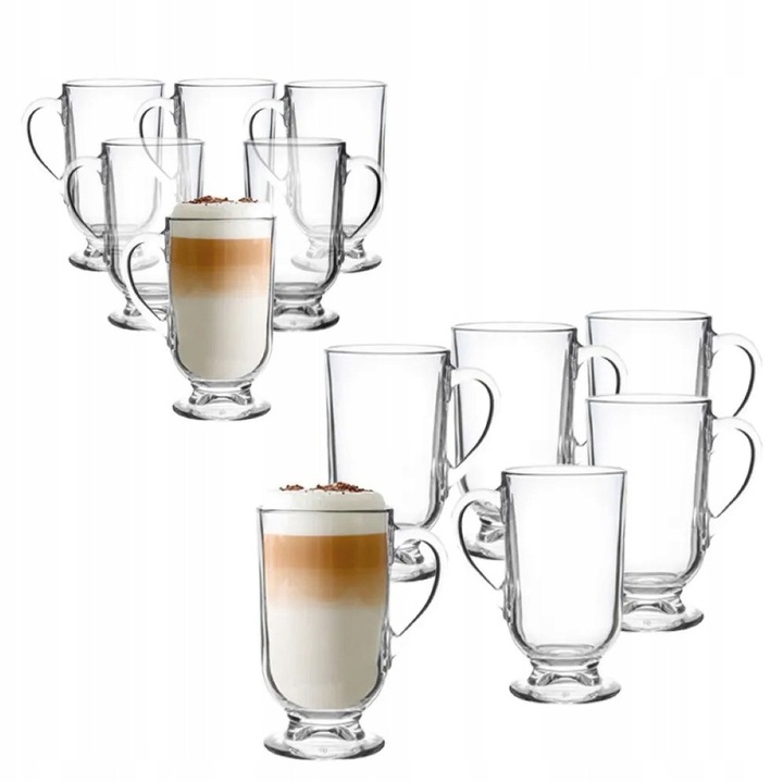 Werona 310 ml-es üveg bögre készlet kávéhoz, teához, 12 db