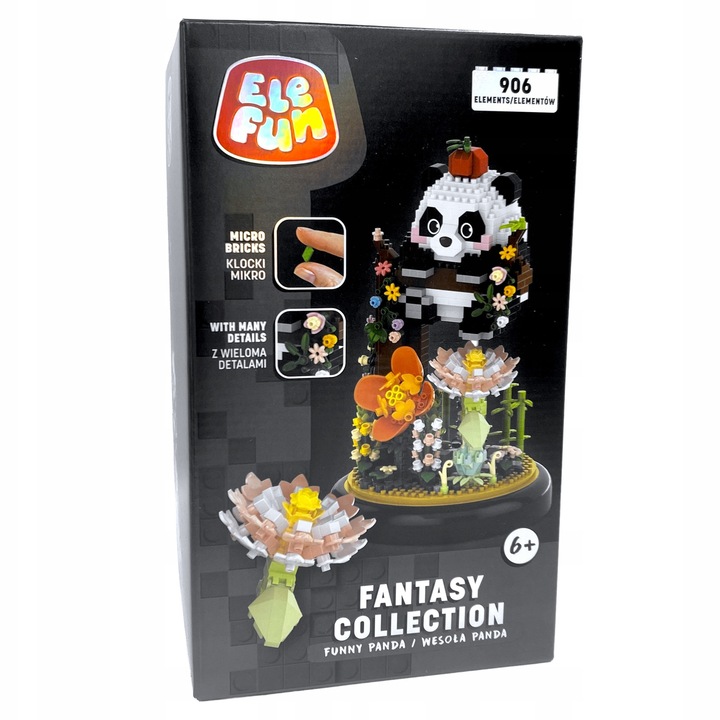 Set constructie Elefun Fantasy Collection Panda, 906 piese, plastic, 6 ani
