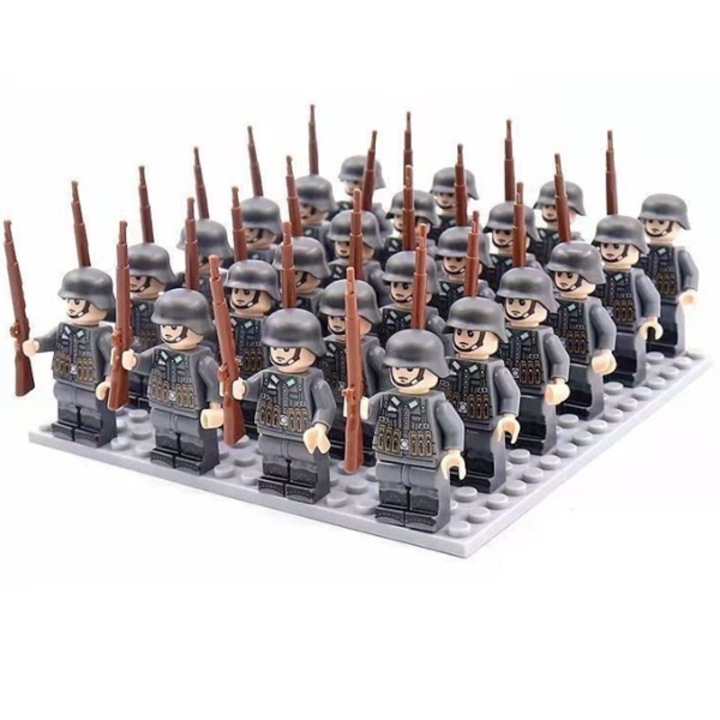 Комплект за изграждане Lucky, военни минифигурки, 200 части, германска армия, 9-12 месеца