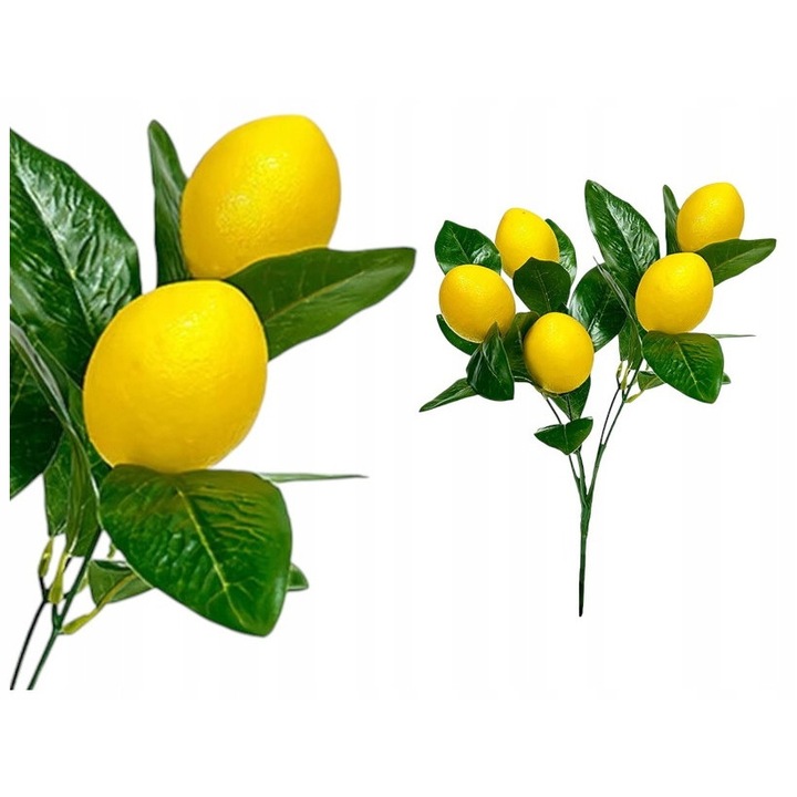 Rama Artificiala Citron, Fructe Decorative, 34 cm